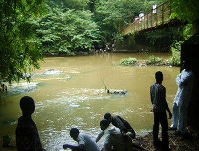 Devotees at the riverside