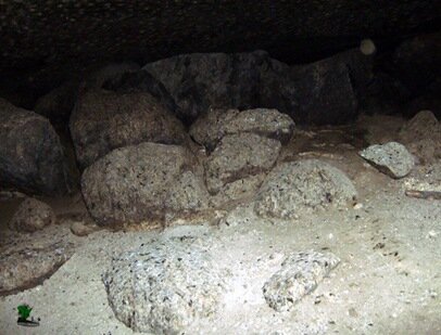 Boulders covered in Bat guano_inside the cave