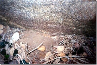 The spot at the cave where the skeletal remains of prehistoric Yoruba man was escavated