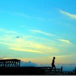 A Polythene Kite above the coloured skies of Eagle Island, Port-Harcourt